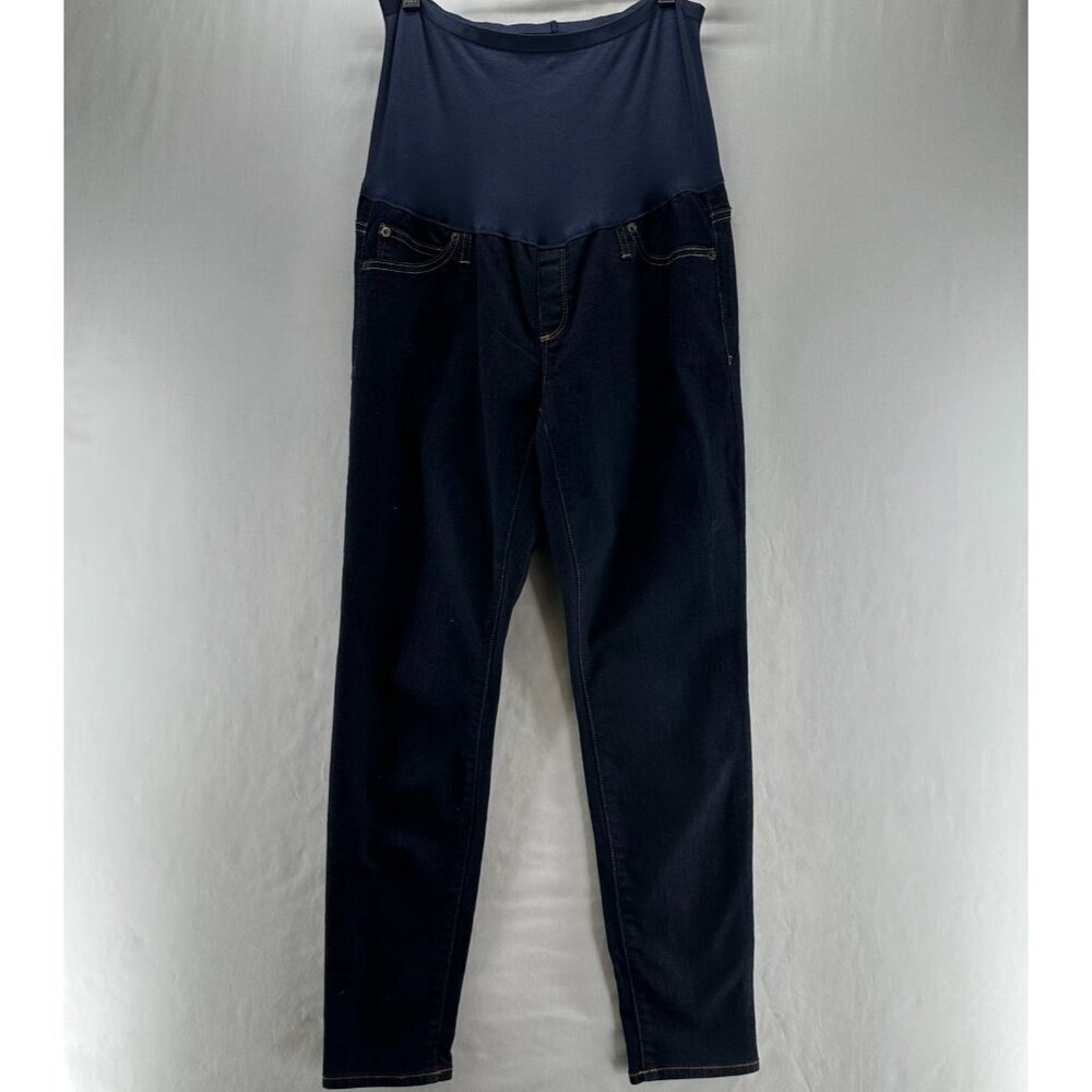 GAP Maternity True Skinny Full Panel Sz 12 Jeans Womens Stretch Denim Dark Blue